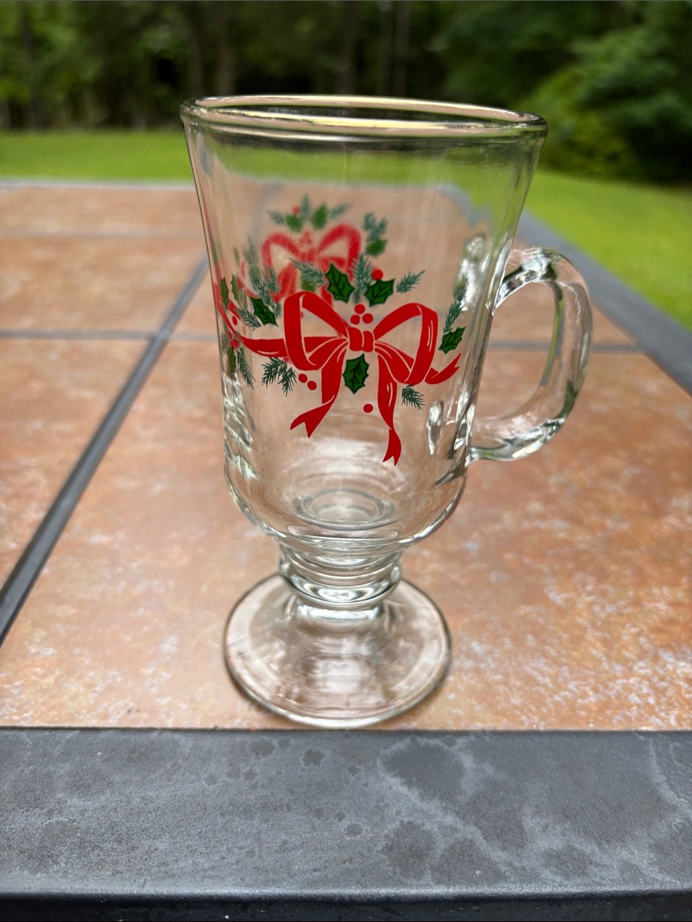 Vintage Libbey Glass Company Pedestal Footed Glass Pattern Is "Irish Mug" - Picture 5 of 8